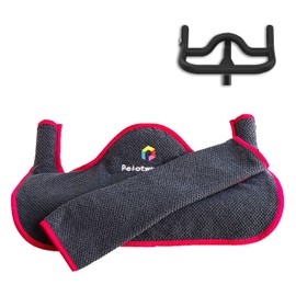Toalla de protección contra el sudor para manillar compatible con Peloton Spin Bike (excluyendo modelos Plus), superabsorbente, de secado rápido para mantener tu manillar y cara siempre secos... (rojo bicicleta)