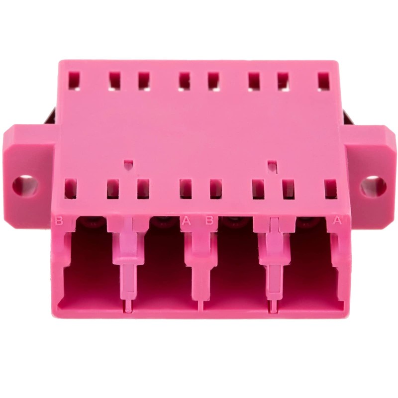 CableMarkt - Quad OM4 Multimode Rosa LC-zu-LC-Glasfaseradapter