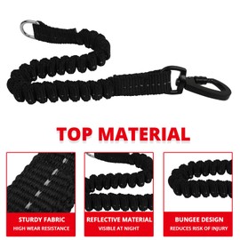 Long Dog Leash 15 FT: Heavy Duty Rope Leashes for Dogs Training with Swivel Lockable Hook Reflective Threads Bungee and Padded Handle - Dog Lead for Large Small Medium Dogs Outside Walking Hiking Red