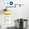 Fransiton Brushed Nickel Pot Filler, Pot Filler Faucet Wall Mount,