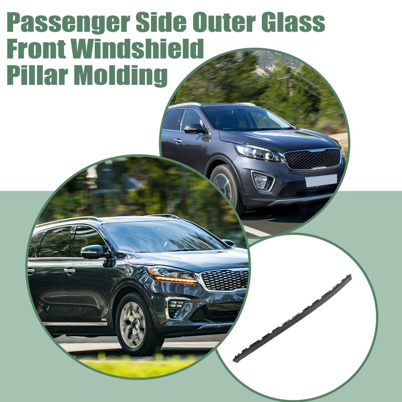 ATUOTPO Passenger Side Outer Glass Front Windshield Pillar Molding Compatible