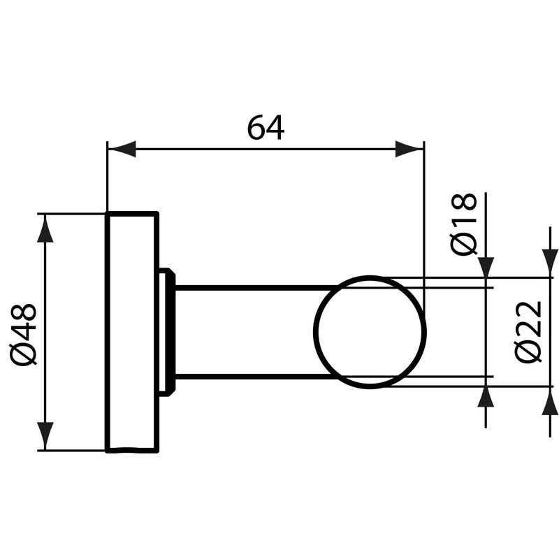 Ideal Standard A9116AA IOM Handtuchhaken, Weiß, 48x64x48mm