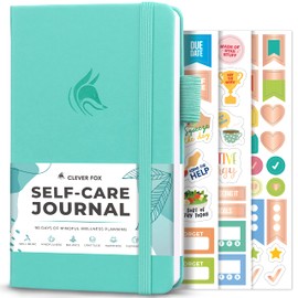 Clever Fox Self-Care Journal Pocket – Daily Reflection Notebook – Mental Health & Personal Development Planner, Meditation & Mood Log (Turquoise)