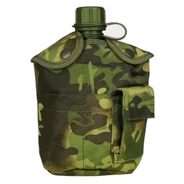 Hsthe Sea Set for Army Water Bottle Military Water Canteen Camping Canteen Kit with 1L Water Bottle Foldable Aluminum Military Canteen with Handle Storage Bag