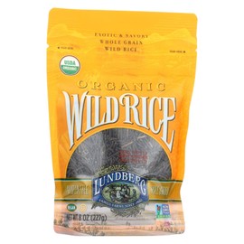 Lundberg Family Farms - Organic Wild Rice, Pantry Staple, Great for Cooking, Long Grain, Firm Texture, Nutty Flavor, Rich & Hearty, Whole Grain, Non-GMO, Gluten-Free, Vegan, Kosher (8 oz, 6-pack)