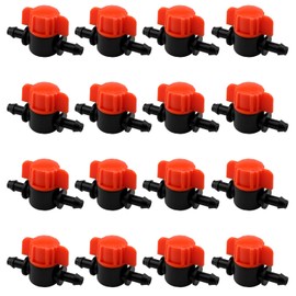 FINBe 1/4" Drip Irrigation Valve Drip Irrigation Cut-Off Switch Valve for 1/4 Inch Drip Pipe Drip Pipe Stop Valve for Garden Lawn Irrigation System 16PCS