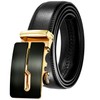 JINIU Leather Slide Ratchet Belt For Men Casual with Automatic