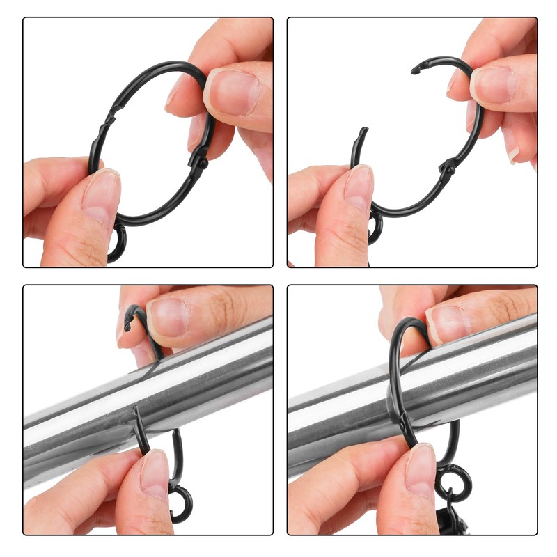 KaiYi Shower Curtain Rings Sliding Ring Opening Design Curtain Rings