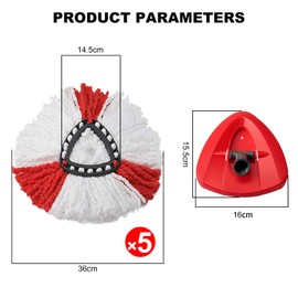 6 Pack Mop Replacement Heads Compatible with O-Cedar EasyWring Spinning Mop, Microfiber Swivel Mop Refill, Easy Cleaning Mop Head Replacement, Easy to Replace, Machine Washable