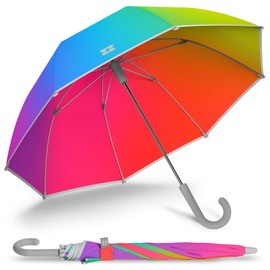 Weatherman Kids Umbrella – Lightweight Umbrella for Girls Boys Toddlers – Soft Edges, Pinch-Proof, Comfortable Grip, Travel-Friendly for School Park Beach (Gradient)