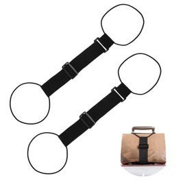 JAKOUE 2 Pack Black Luggage Straps - Lightweight Elastic Travel Bungees for Suitcases, Adjustable Straps to Secure Extra Bags, Purses & Backpacks to Carry-On Handles