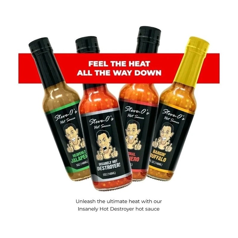 Steve-O's Destroyer Hot Sauce | Garlic, Scorpion, Reaper | Extreme