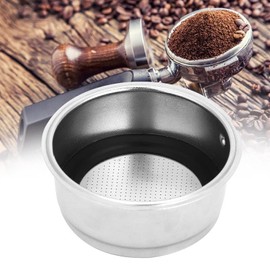 Stainless Steel Coffee Filter, 51mm Espresso Filter Detachable Coffee Filter Basket Small 51mm Portafilter Double Pressurized Porous Filter Coffee Machines Accessories