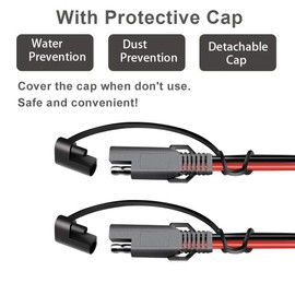 iMESTOU 3 Feet Sae to Sae Extension Cable 2 Pin Quick Disconnect Wire Harness 18awg Battery Sae Connector for 12V-24V Working Voltage