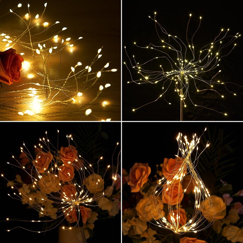 Solar Lights Outdoor, 2 Pack Solar Firework Lights Outdoor –
