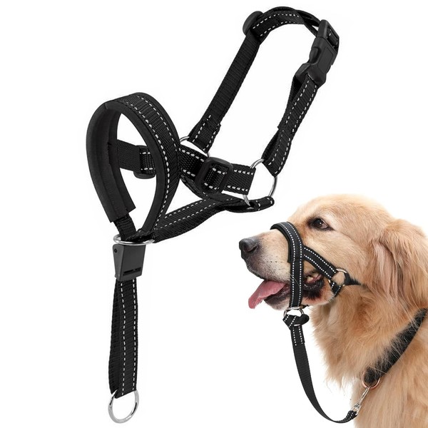 HhBdy Halti for Large Dogs, Dog Halter Adjustable Mouth Loop