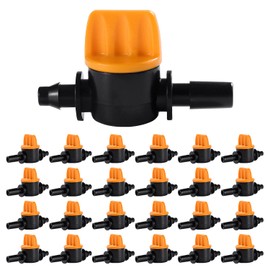 VooGenzek Drip Irrigation Hose Coupling Valve, Irrigation Tap Shut-off Valve Connections, Irrigation Barb Control Valve, Mini Valve for 4/7 mm Hose, 4/7 Barb Valve