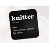 Knitter Square Coaster - Knitting Sew Fan Dictionary Regular But