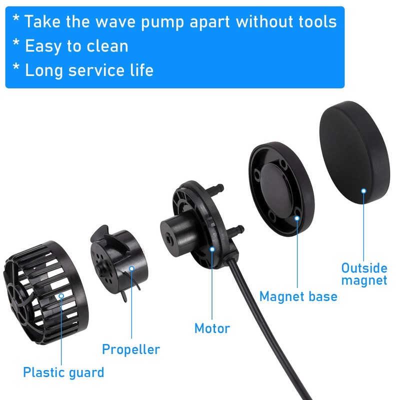 hygger Quiet Magnetic Aquarium Wave Maker, 1600GPH DC 12V Powerhead