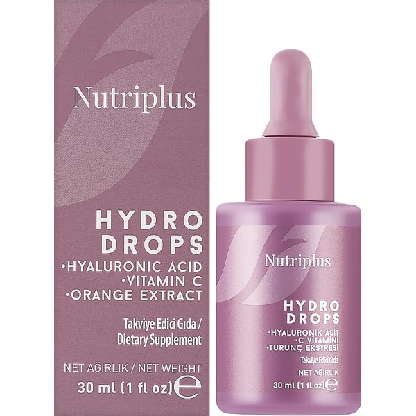 FARMASi Nutriplus Dietary Supplement-Drops Hydro Drops, 30ml/1.01flOz - Hydration, Skin