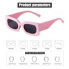 JUDOO Retro Rectangle Sunglasses for Women Fashion Oval Lenses Pink