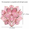 Bieye S10833 Tiffany Style Stained Glass Flower Petal Lampshade (Pink,