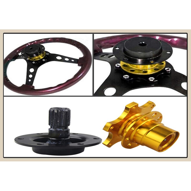 BestTeam Universal Steering Wheel Snap Off Quick Release Hub Adapter