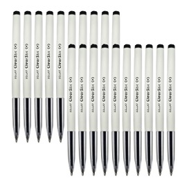 DOLLAR ClearStic Ballpoint Pens, BLACK, Medium Point (1.0mm), Pack of 20, Smooth Ball Pens, Comfortable Grip, Ideal for School Office Home Everyday Use