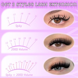 Lash Clusters with Spikes 200D Volume Eyelash Clusters Long Fairy Lashes DIY Cluster Eyelash Extensions Wispy 3D Individual Lashes Spiky Cluster Lashes by zanlufly