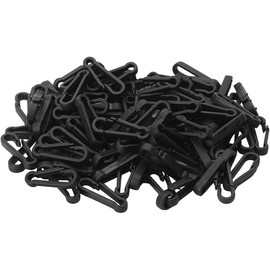 100 Pcs Black Mini Hanging Buckle Plastic Backpack Clasps Carabiner Clip Hooks for Toys Chain Key Rings Paracord Strap Fasteners