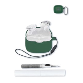 Case for JBL Tune Buds - True Wireless Noise Cancelling Earbuds,Soft Protective,BOVUGAC Silicone Case Cover with Keychain & Cleaning Kit & Lanyard for JBL Tune Buds Earbuds-Green