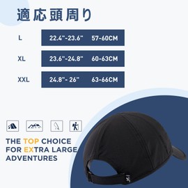 TOP-EX Men's Cap, Large Size, Mesh, Baseball Hat, Summer, Golf, Bicycle, Summer, Running, Climbing, Outdoors, UV Protection, Folding, Fishing, UV Hat, 96550_Black