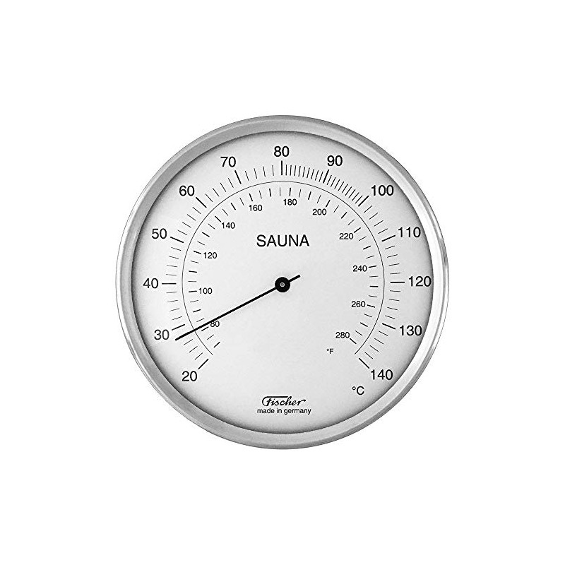 Fischer Sauna Thermometer with °C and °F Double Scale, 6.3",