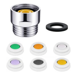 DGHOME Shower Flow Reducer Limiter Water Saving Shower Adapter 6 Different Flows with G1/2 Adapter Tap Washers, 4 L/min to 12 L/min Water Saving and Easy to Install for Hotel Bathrooms