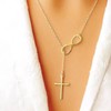 Cross Pendant Necklace for Women Sign 8 Lariat Necklace Faith