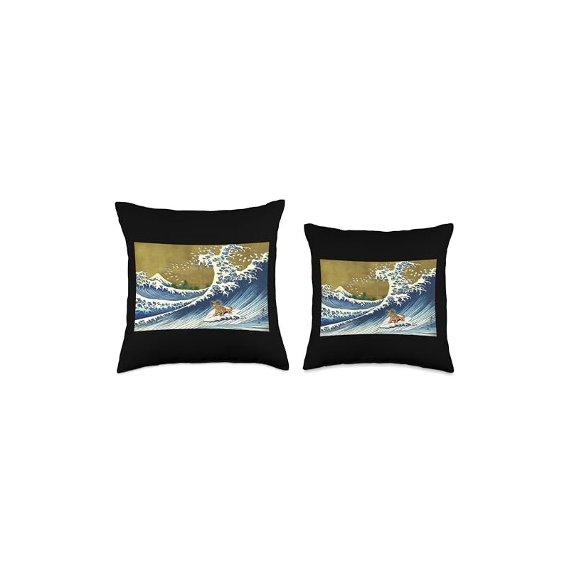 Retro Vintage Surfing a Wave Pet Crested Gecko Lover Throw
