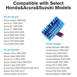 Zenoruslky Radio Wiring Harness Compatible with Honda 1999-2008,Acura 1999-2006,Suzuki 2002-2007 20Pin Car Stereo Wire Harness Adapter to 16Pin ISO Aftermarket Radio Connector Kit