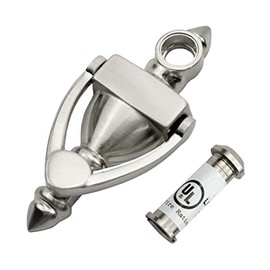 SANATO Nickel Door Knocker with UL Listed Fire Proof Door Viewer, 4 inch Height (4" Height, Nickel)