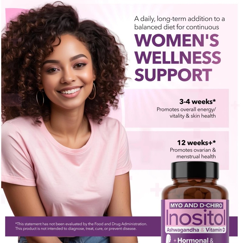 Myo-Inositol Supplement for PCOS with Ashwagandha and Vitamin D -