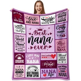 Kieetlan Grandma Gifts Blanket - Birthday Gifts for Nana, Best Grandma Ever Gifts, Gifts for Nana from Granddaughter, Nana Gift for Mothers Day Christmas, Nana Blanket 60"x50"