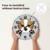NOMEDOGYIM Dog Wall Clock 10 inch Round Dog Paw Silent