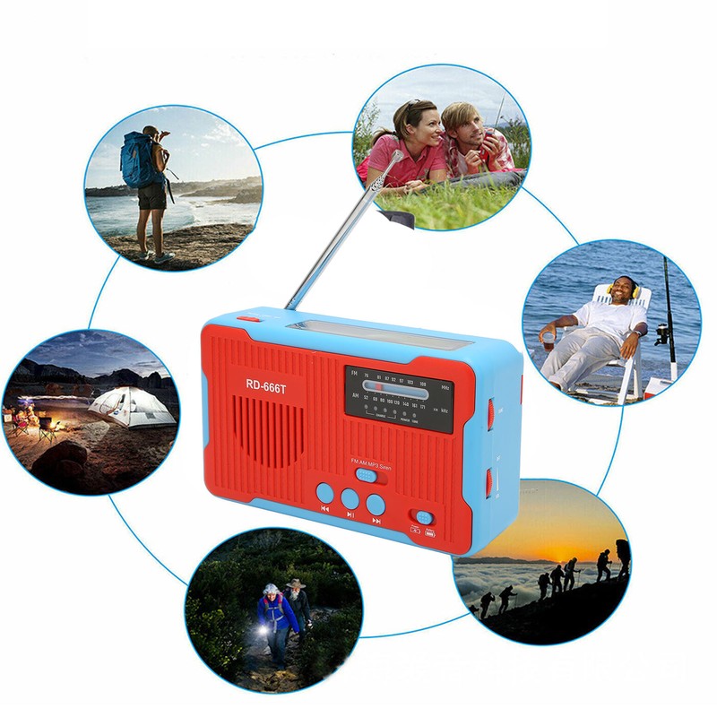 Emergency Radio Solar Powered Hand Crank AM FM Multifunction Portable