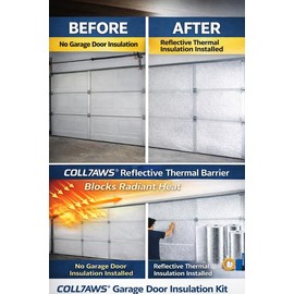 Garage Door Insulation Kit Reflective Foam Thermal Barrier 24IN x 18ft Roll Double Car Garage Energy Saving by COLL7AWS