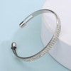 Xerling Silver Rhinestones Open Cuff Bangle Bracelets Sparkling Crystal Bracelet