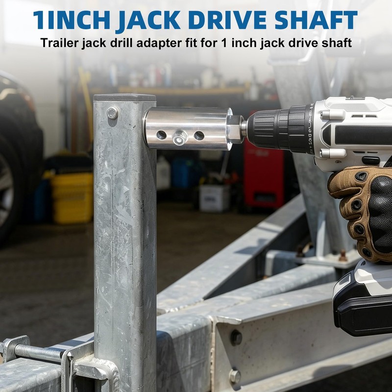 Trailer Jack Drill Adapter, Upgraded Stainless Steel 1 Inch Cordless
