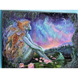 Leanin’ Tree Josephine Wall  Mermaid Pool HB Glitter Greeting Card  Matching Envelope