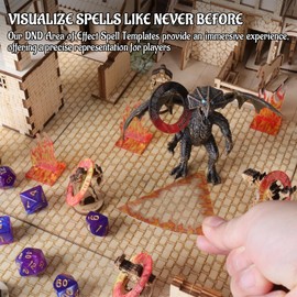 CZYY DND Area of Effect Spell Templates - Set of 28 Markers for AOE Spells Erasable PVC Spell Effects Templates with Reference Perfect Tools, Accessories & Gift for Dungeons and Dragons