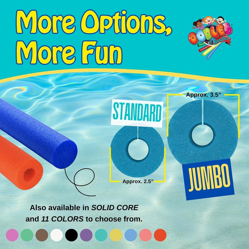Jumbo Clamp-On Foam Noodles 6 Pack - White