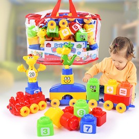 Suweiyuanshiyi Learning Farm Train Set, Matching & Sorting Montessori Girls, Christmas Birthday Gift for Kids Boys Girls
