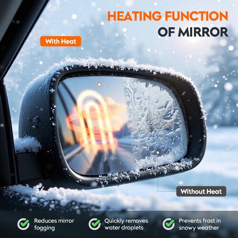 Youxmoto Driver Left Side Mirror Glass, for Dodge Ram 1500